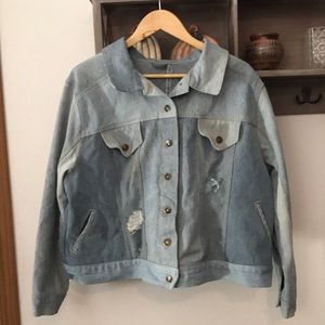 Jean jacket, multicolor jean, no tag on jacket, unique design, no size